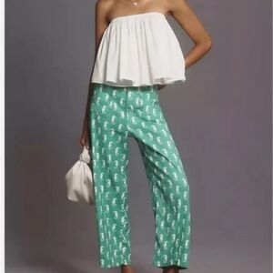 Anthropologie The Colette Cropped Wide-Leg Pants by Maeve: Linen Edition